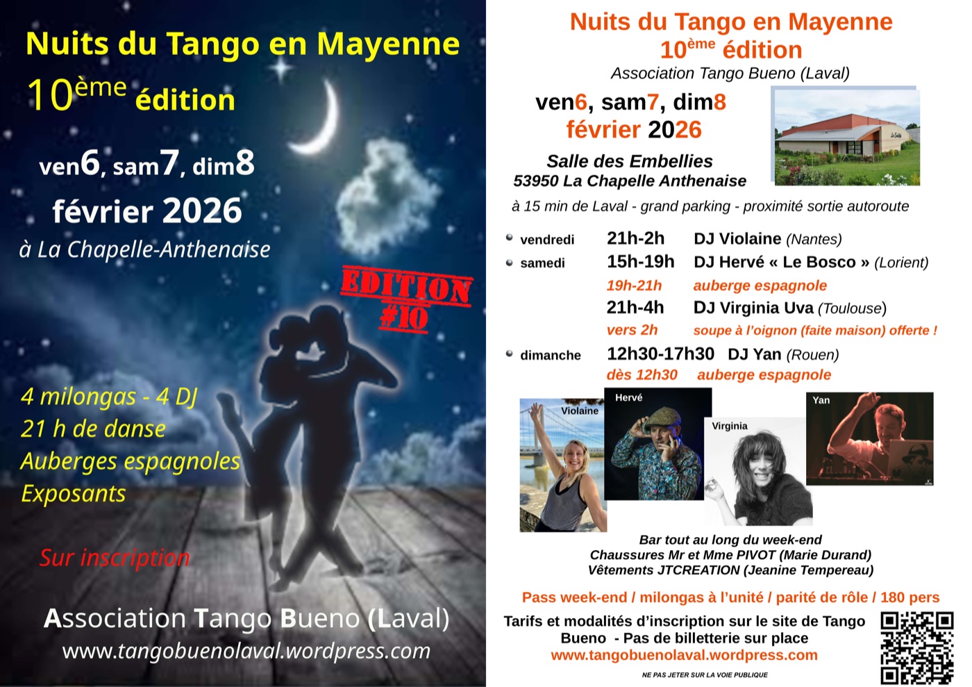 Flyer des Nuits du Tango 2026